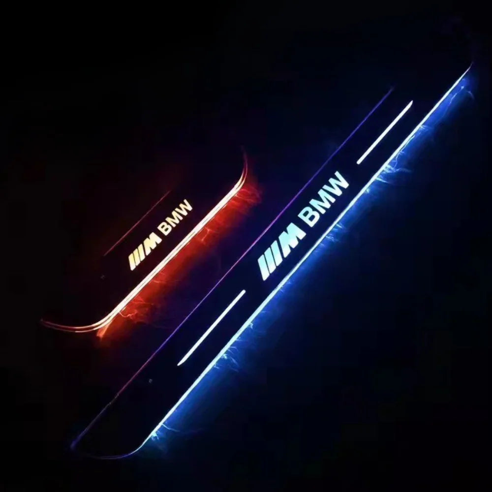 Lot de 2 seuils de porte de voiture à LED