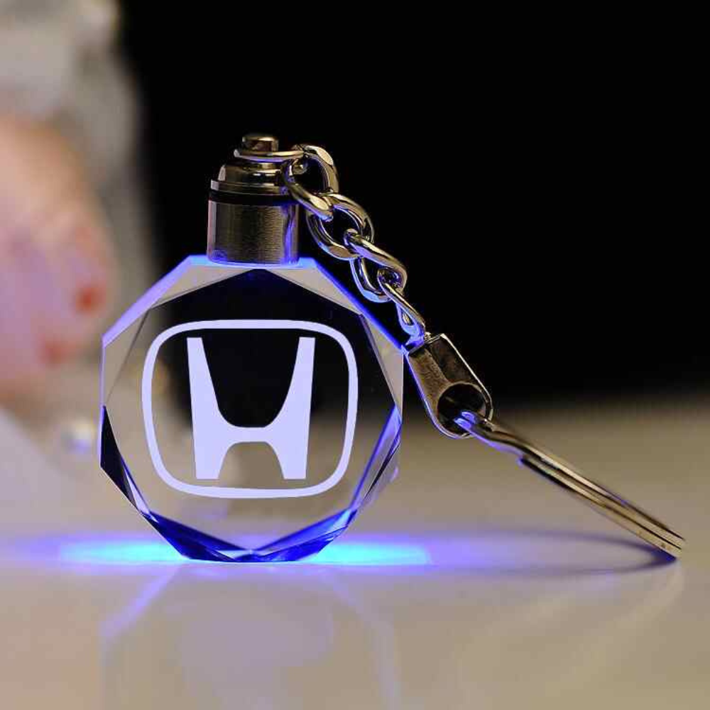 Porte-clés avec logo automobile en 3D en cristal