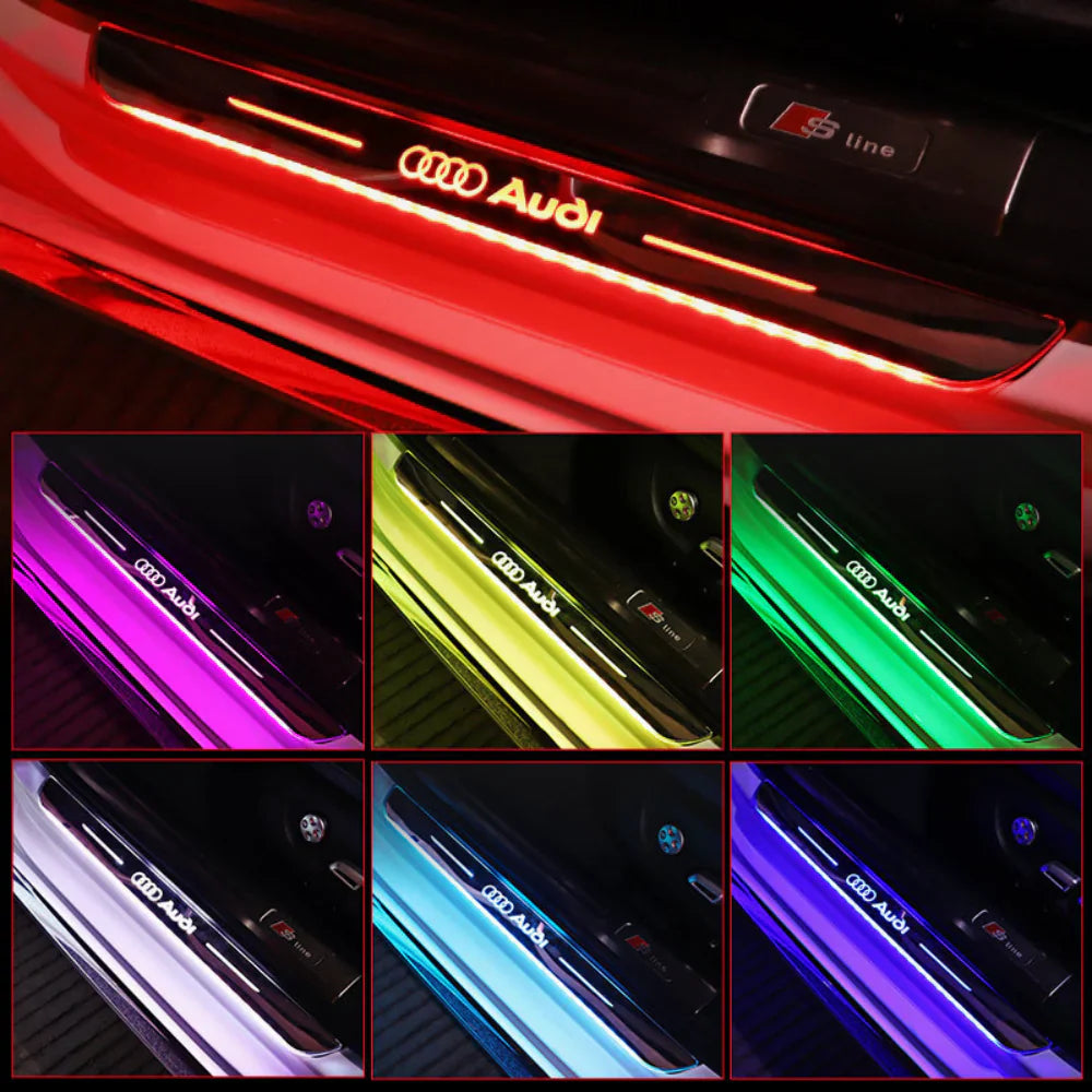 Lot de 2 seuils de porte de voiture à LED