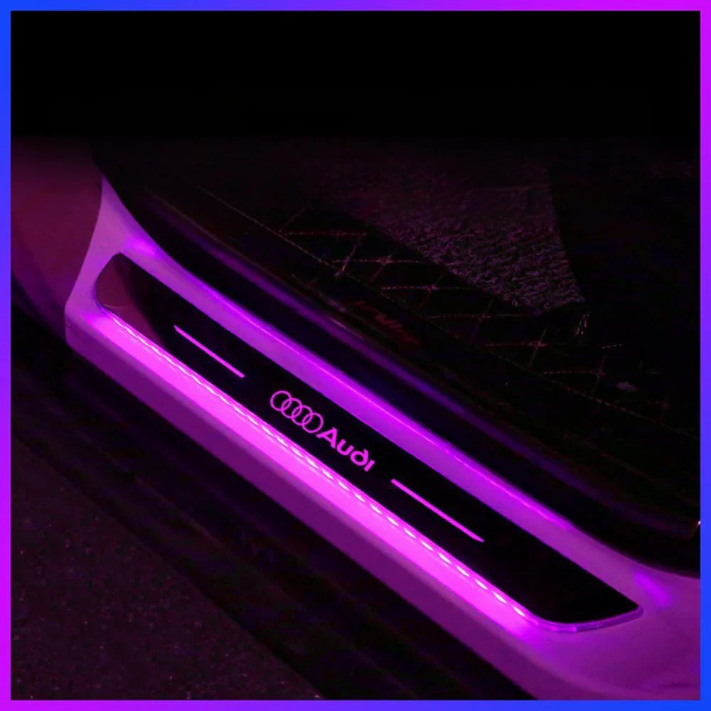 Lot de 2 seuils de porte de voiture à LED