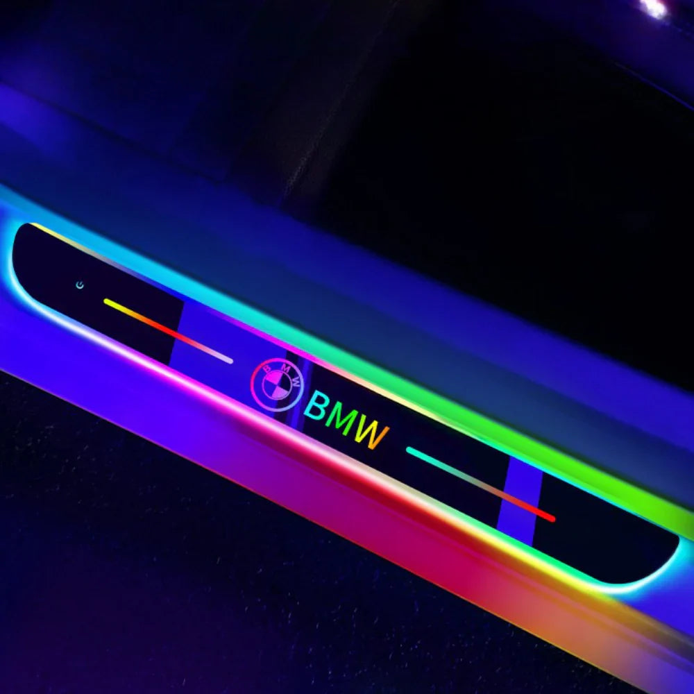 Lot de 2 seuils de porte de voiture à LED
