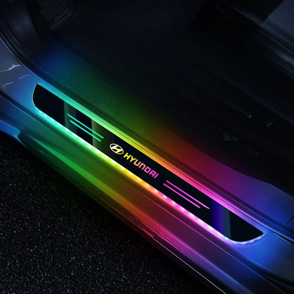 Lot de 2 seuils de porte de voiture à LED